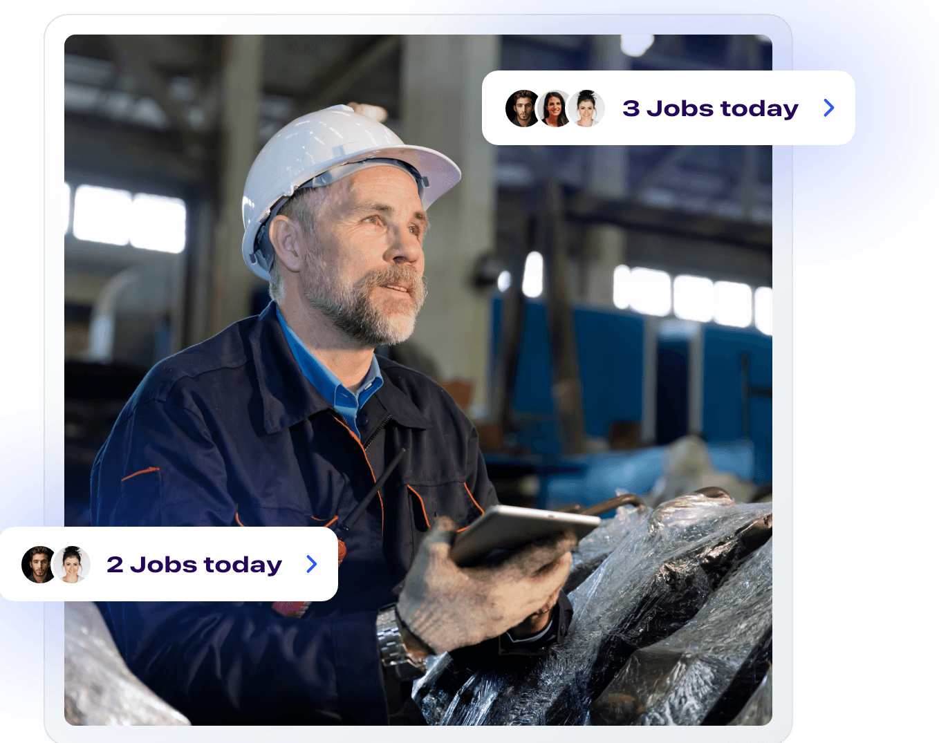 industrial man working with hard hat